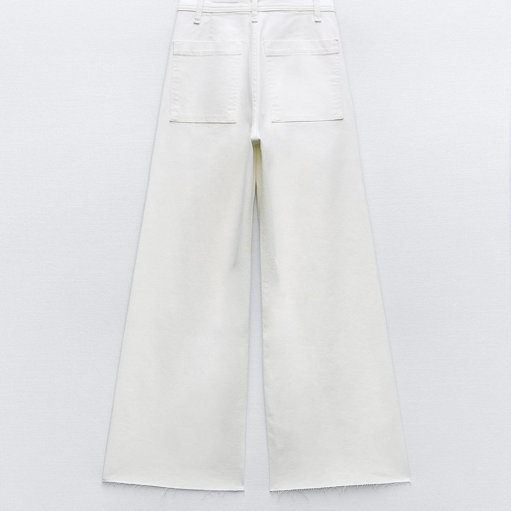 Zara Marine Straight Jeans, Size 0, White